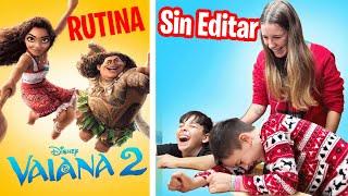 RUTINA de Familia NUMEROSA REAL ¡SIN EDITAR! con Vaiana 2 de DIsney #vlogmas