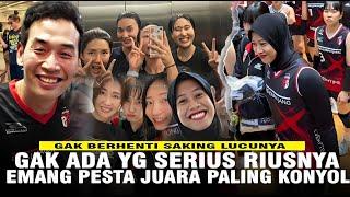 "Jadikan Mega Ratu" Lucunya Pesta Juara Jajaran pemain Red sparks saat Pulang ke Korea!!