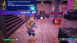 Przeszukaj rzadkie lub zakopane skrzynie ze skarbami Fortnite