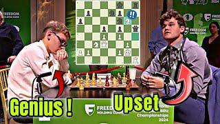  Young Prodigy Denis Lazavik DESTROYS Magnus Carlsen!  Chess Shocker!