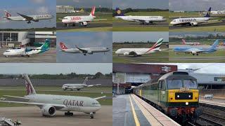 Birmingham Airport Plane Spotting | Incl: Qatar Cargo 777 & Charter Train | 4th September 2024