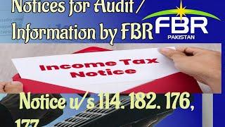 How to Reply FBR income tax SMS Notice U/s.114. 182 . 176 and 177 | Notices for Audit | File Return