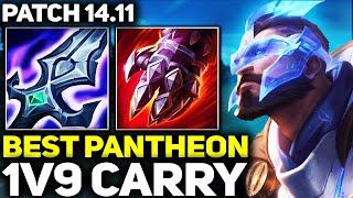 RANK 1 BEST PANTHEON IN THE WORLD 1V9 CARRY GAMEPLAY! (PATCH 14.11) | League of Legends