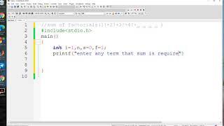 C programming sum of factorials