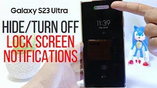 How To Hide Notification On Lock Screen Samsung Galaxy S23 Ultra