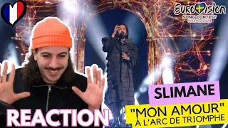 Reaction  Slimane - Mon Amour (Live Performance L'Arc de Triomphe) France Eurovision 2024 (SUBTLD)