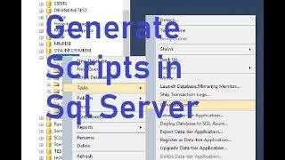 Part-3: How to Generate Scripts for Database Objects in sql server