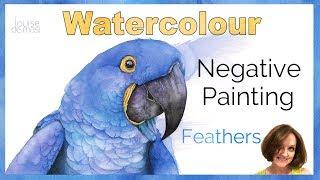 Watercolour Technique - Negative Painting // Watercolour Feathers 