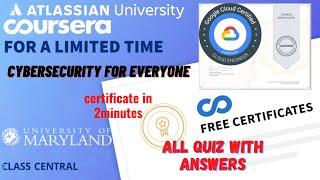 Cybersecurity for Everyone,Week(1-6) All Quiz with Answers.#freecertificate #coursera#answers #learn
