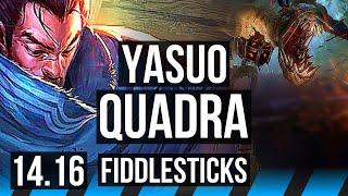 YASUO vs FIDDLESTICKS (MID) | Quadra, 7 solo kills, 39k DMG, 1000+ games | EUW Grandmaster | 14.16