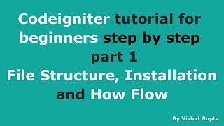 Codeigniter tutorial for beginners step by step - part 1 (File Structure, Installation and How Flow)