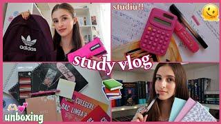 STUDY VLOG || rutina de dimineață, unboxing și zile pline de studiu în viața mea