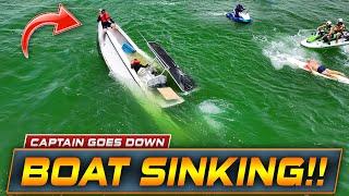 BOAT SINKS AT HAULOVER INLET! CAPTAIN GOES DOWN WITH THE SHIP! | WAVY BOATS