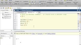 Creating Variables in Matlab