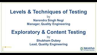 Levels & Techniques of Testing Training Session by QA InfoTech