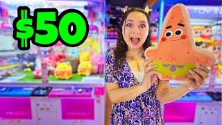 $50 Claw Machine Challenge at Cow Play Cow Moo Arcade!