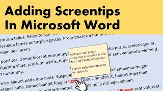 Create Your Own Screentips In Microsoft Word