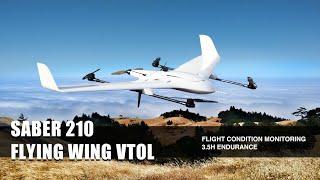 Foxtech Saber 210 Flying Wing VTOL | Flight Condition Monitoring & 3.5H Endurance