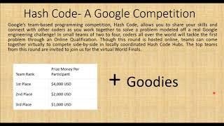 Hash Code 2021, Google’s team-based programming competition, Maximum prize to be won USD 4000