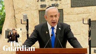 Netanyahu heckled during Israel Memorial Day speech