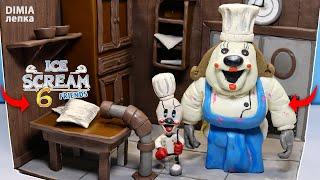  ДИОРАМА Мороженщик (Ice Scream) 6 из пластилина -  Chef Mini Rod and Mati Robot | DIMIA лепка