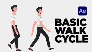 Easy 2D Character Walk cycle Animation - After Effects (NO PLUGINS)