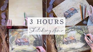3 HOURS OF ASMR! Pencil Scratching | Sleep Great with Sketching on Wood Sounds | No Talking!!