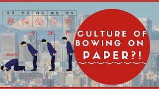 Japanese people bow on paper - Ojigi culture in Japan