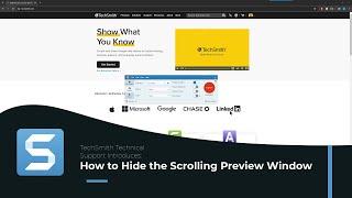 Hide Snagit Preview Window for Scrolling Capture