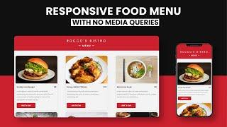 Responsive Food Menu Without Media Queries | Responsive CSS Grid