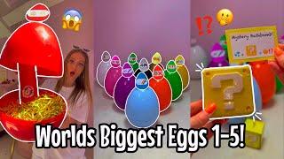 [ASMR] Opening the WORLDS BIGGEST Rainbow Mystery Eggs!!🫢⁉️| Eggs 1-5! | Rhia Official