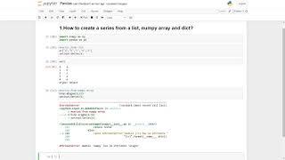 How to create a series from a list, numpy array and dict?