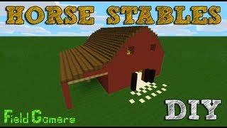Minecraft Tutorial: How To Make Horse Stables (Barn)
