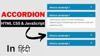 How To Create an Accordion using HTML CSS & JavaScript | Accordian Project JavaScript