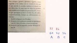 Método del cangrejo en problema de apuestas cuando el que pierde duplica el dinero de los otros