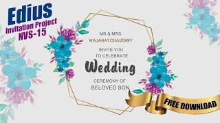 Artistic Wedding Invitation Video Edius Project Free Download / Free Edius Project NVS-15