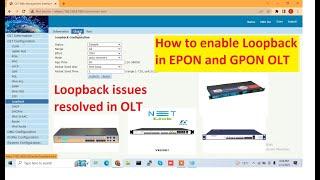 How to enable Loopback in EPON and GPON OLT | Loopback issues resolved in OLT