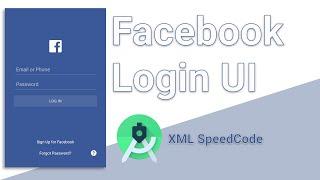 Facebook Login UI - Android UI XML Speed Code Tutorial