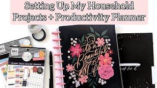 Setting Up My Household Projects + Productivity Planner Extension Pack // Happy Planner Set Up