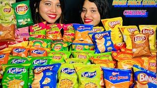 40 PACK CHIPS CHALLENGE,KURKURE LAYS,BINGO,FOOD EATING CHALLENGE INDIAN SNACKS EATING CHALLENGE Asmr