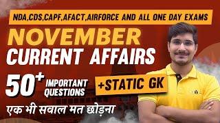 NOVEMBER 2024 CURRENT AFFAIRS | NOVEMBER MONTHLY CURRENT AFFAIRS | JATIN SIR | NDA 1 2025