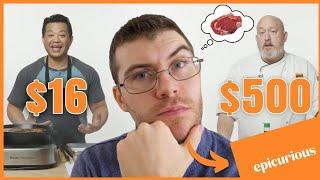 Pro Chef Reacts... To $500 vs $16 Steak Dinner! (Epicurious)
