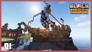 Minecraft Relaxing Longplay | Block Breaking Civilization Modded Series | Ep 01 Settling