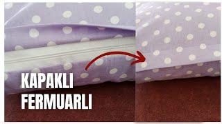 Kapaklı fermuarlı yastık kılıfı dikimi / Fermuarlı yastık kılıfı nasıl dikilir ? / sew pillowcase