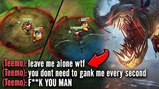 League of Legends but I camp this Teemo until he quits the game (HE DIED 15 TIMES)