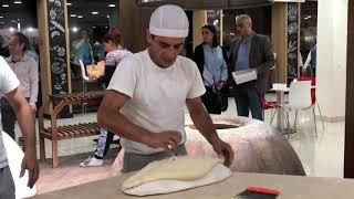 Making lavash bread in an Armenian bakery - imagine doing this hundreds of times a week!