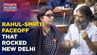 In A Massive Faceoff, Smriti Irani Blasts Rahul Gandhi Over 'Modi-Adani Rishta' Jibe In Parliament