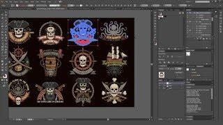 Using textures from "Pirate logos set with grunge"