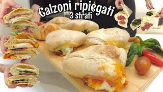 CALZONI A VENTAGLIO 3 STRATI in 3 GUSTI DIVERSI ricetta Tutti a tavola