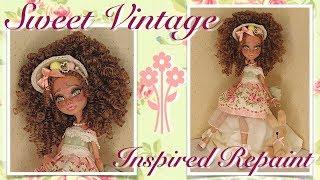 Sweet Vintage Floral Cutie | Monster High Repaint | OOAK Custom | Art Doll | Baby Doll | Spring